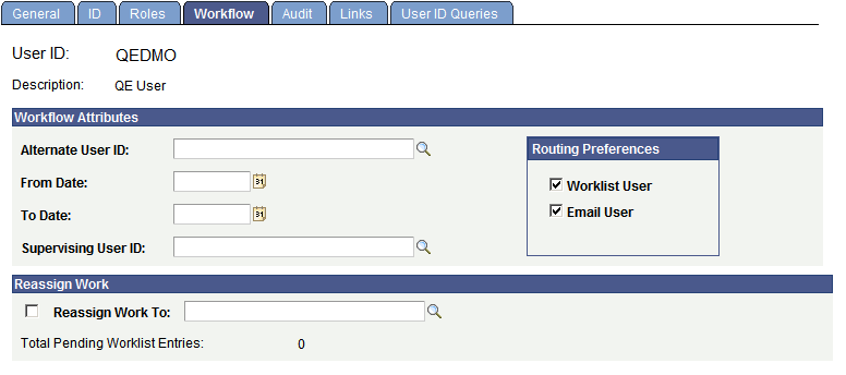 Routing preferences in User Profile page