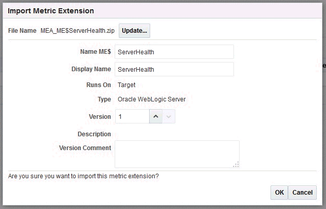 画像は、Enterprise Managerのメトリック拡張を示しています。