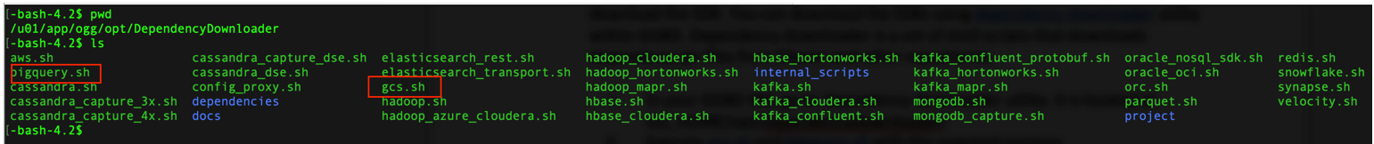 必要なバージョンを指定してgcs.shとbigquery.shを実行します
