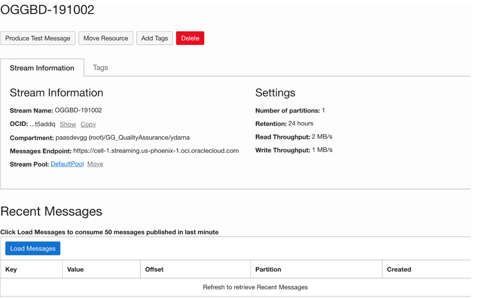 OSSでメッセージを表示するには、「Load Messages」コマンド・ボタンを押します OSSでメッセージを表示するには、「Load Messages」コマンド・ボタンを押します
