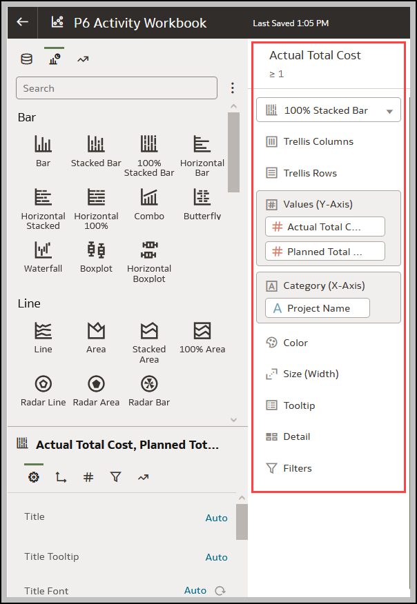 Grammar Panel in Visualize Canvas