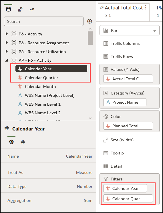 Data Elements Used as Filters in the Grammar Panel
