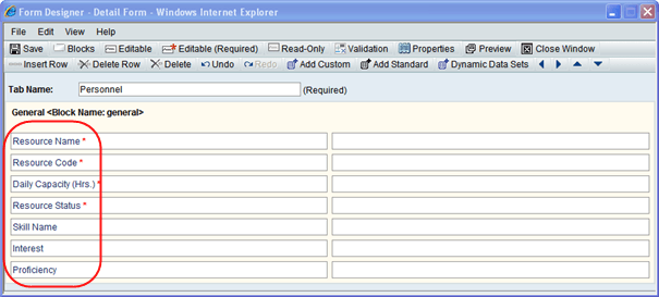 This image depicts the form designer window.