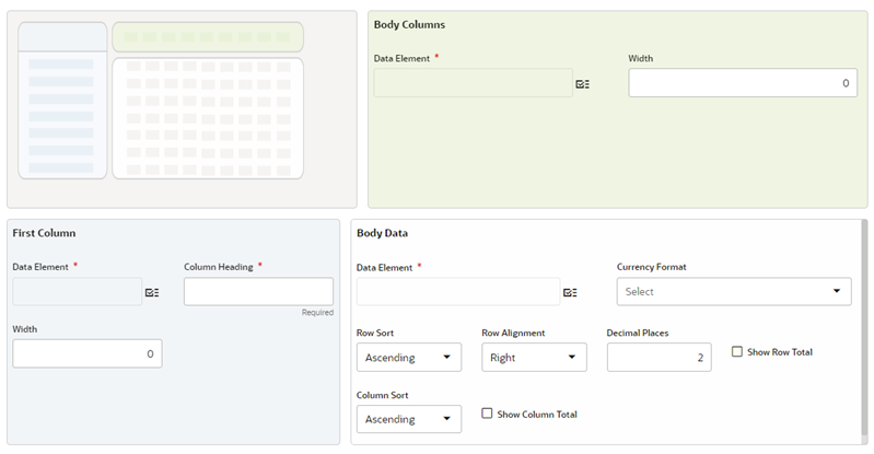 Cross tab columns