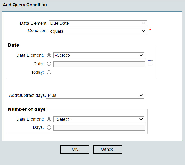 Example date query condition.