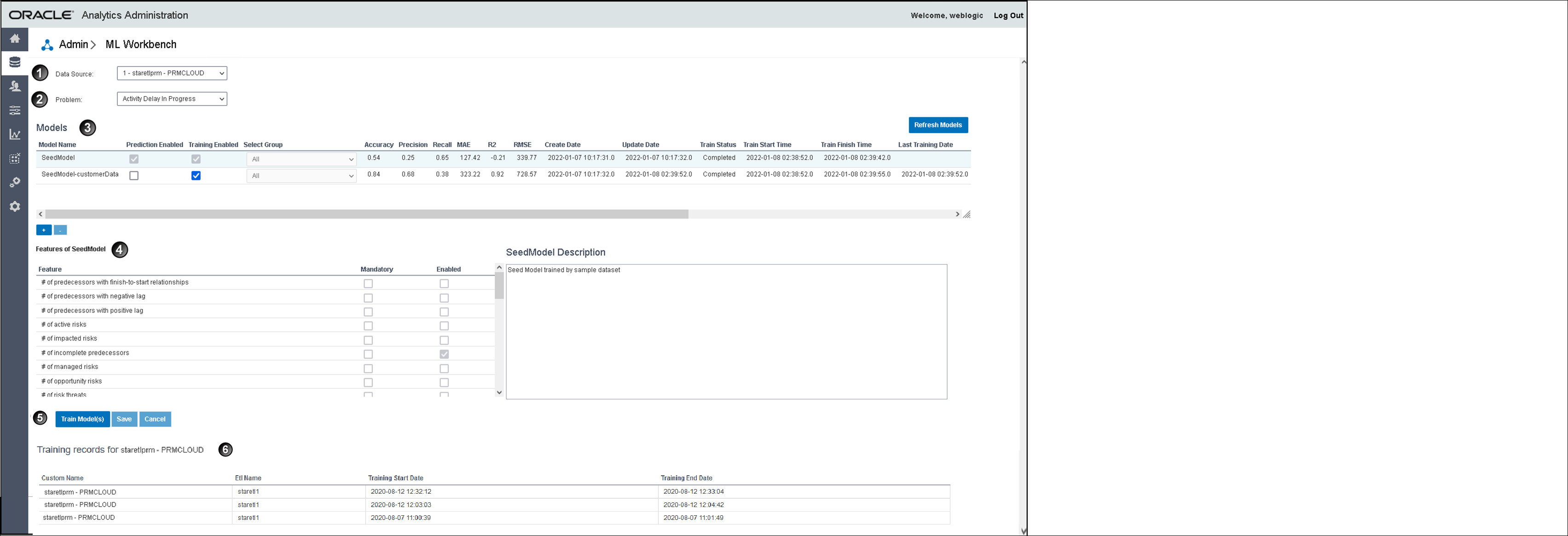 ML Workbench of CIC for Oracle Primavera Cloud