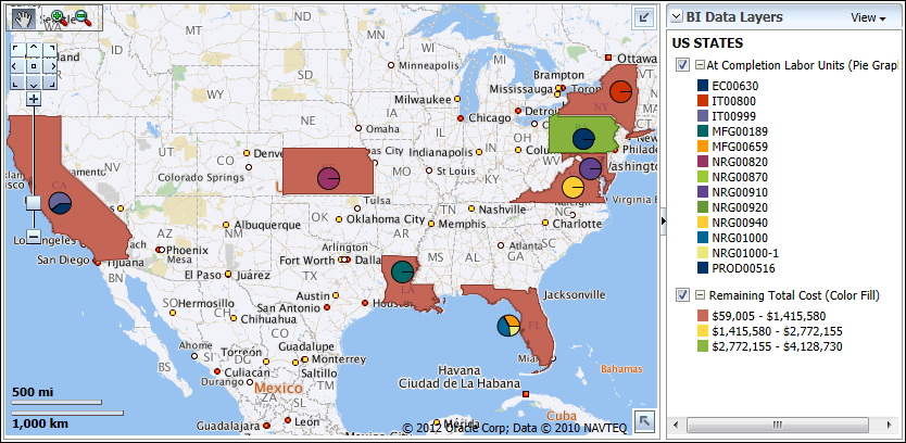 At Completion Labor Units by State section map.