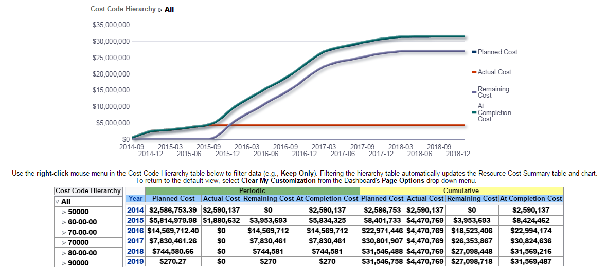 Cost Summary by CBS