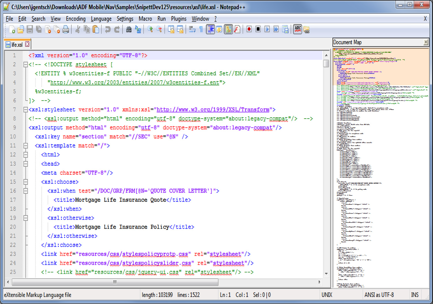 Image represents Notepad++ editor.