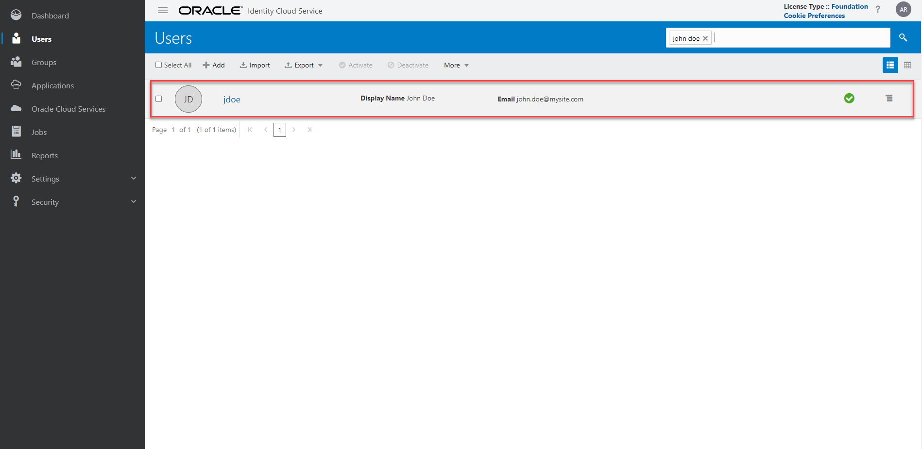 This illustration shows the user details page, in this page the detailsof the user such as Account Information, Work Information, and Other Informationare displayed as pane. And there are corresponding field within thesepanes.