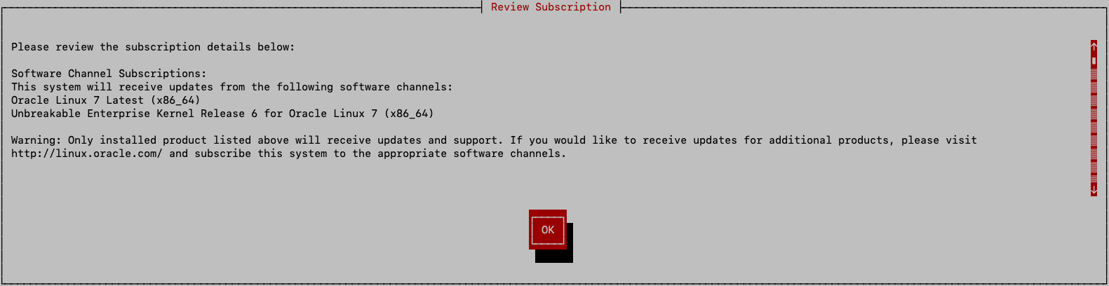 Figure showing the subscription review screen of ULN system registration.