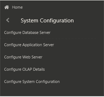 Title: System Configuration Submenu - Description: This illustration shows the System Configuration sub-menu. Click each link to access the features.
