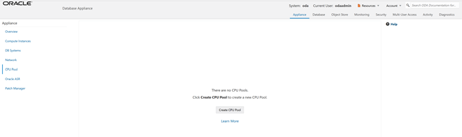 「CPUプールの作成」ページ