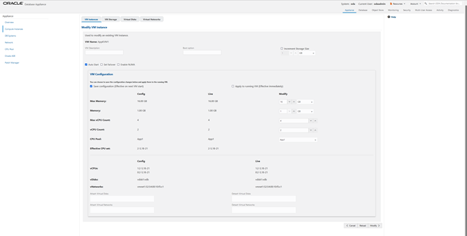 VMインスタンスの変更 VMインスタンスの変更