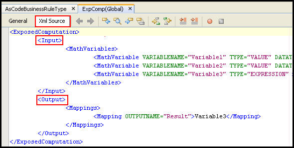 Exposed Computation XML