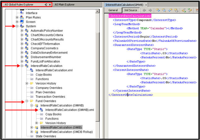 InterestRateCalculation rule in Global Rules Explorer