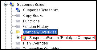 Suspense Screen Override