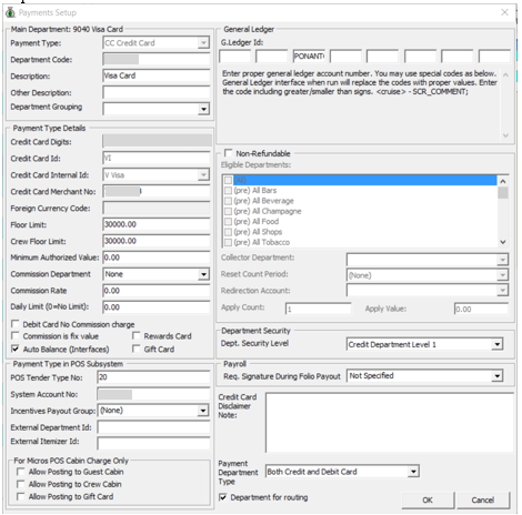 This figure shows the Department Code Setup