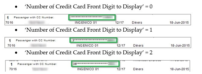 This figure shows the Reporting — Number of Front Digit to Appear in Report