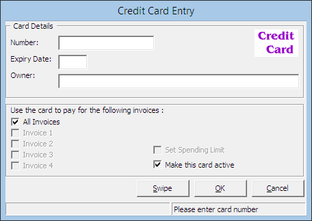 This figure shows the Manual Credit Card Entry Form