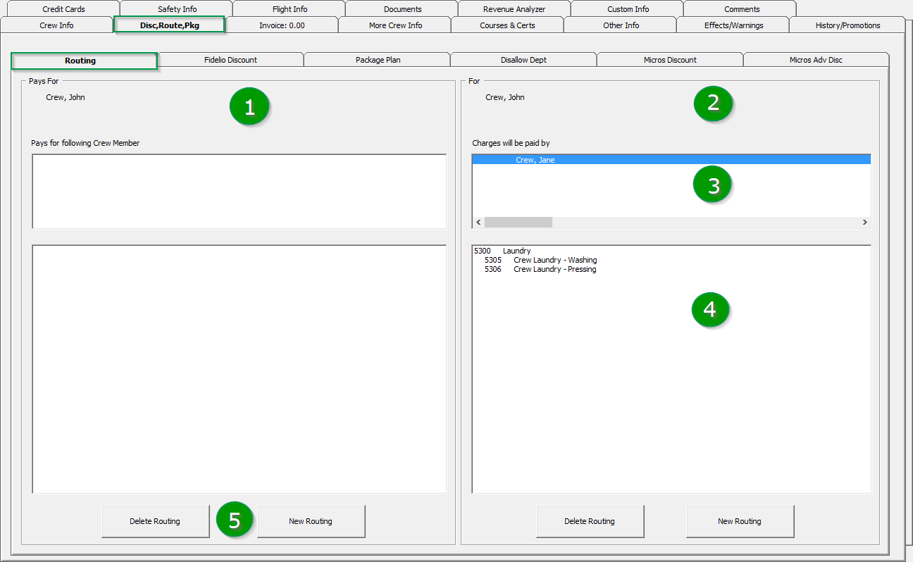 This figure shows the Routing Tab