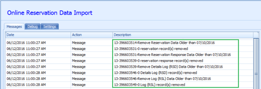 This figure shows the sample messages of deleted reservation.