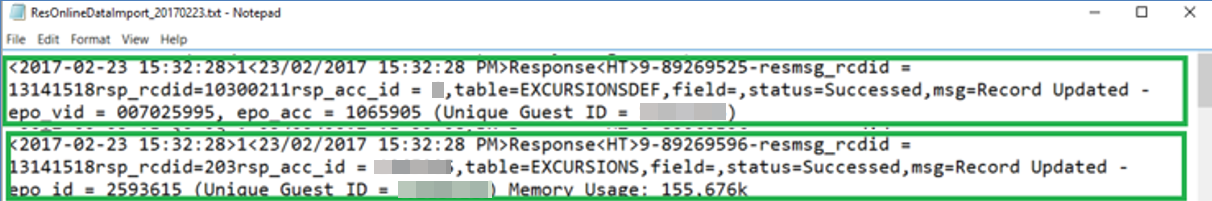 This figure shows the sample messages for price change update in Shore Excursion, Ticket Bookable and Template, when enabled.