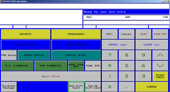 This figure shows the Buy Gift Card in MICROS Workstation