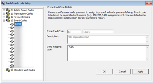 This figure shows the sample predefined event code.