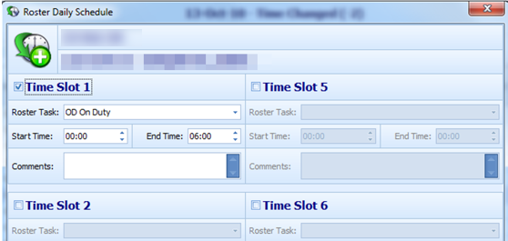 This figure shows the Roster Daily Schedule for Time Zone Change.