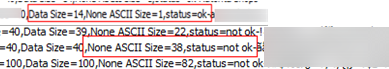 This figure shows the sample Non-ASCII status with an OK and not OK status.