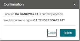 This figure shows the Tender Boat Options to Rejoin