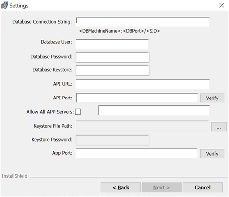 This figure shows the Cruise Border Control Installation Settings