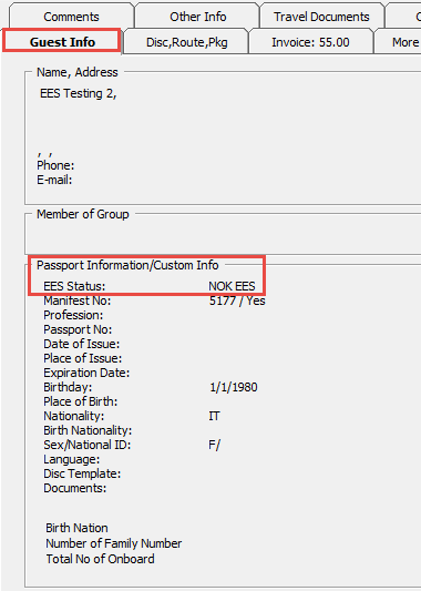 This figure shows the EES Status field in Management module.