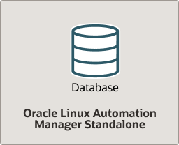 この図は、同じホスト上にローカル・データベースがあるOracle Linux Automation Managerを示しています。