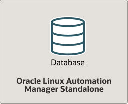 この図は、ローカル・データベースが同じホスト上に配置されているOracle Linux Automation Managerを示しています。