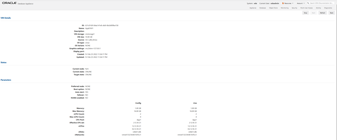 VMインスタンスの詳細情報