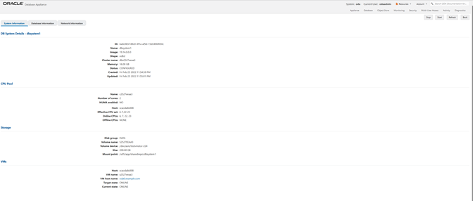DB System情報 DB System情報
