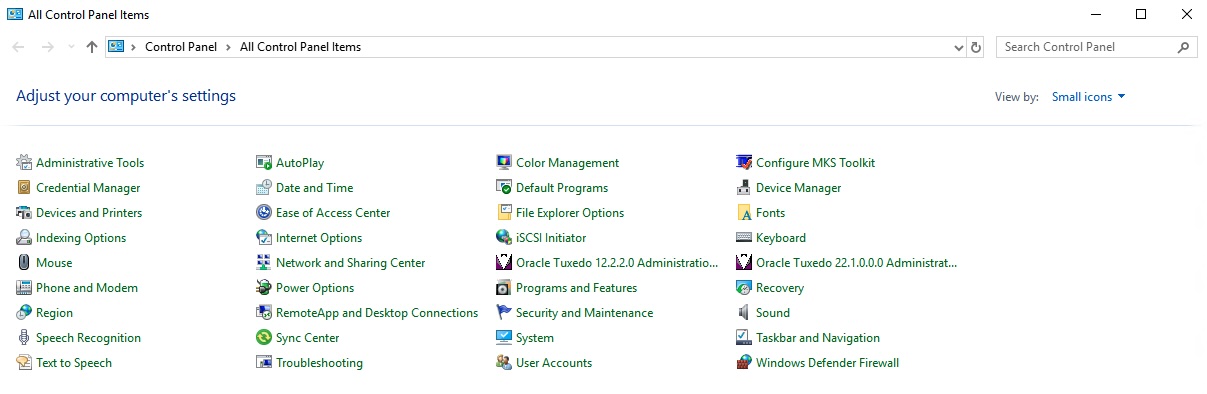 Microsoft Windowsの「コントロール パネル」画面について説明します。