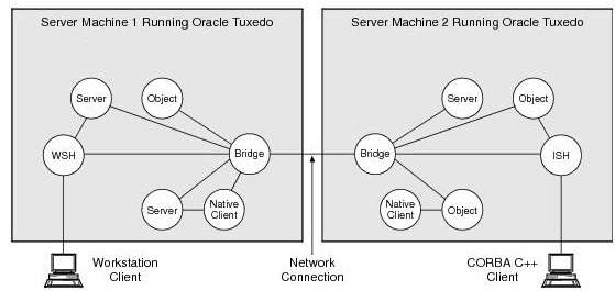 Oracle Tuxedoドメインの概略の図