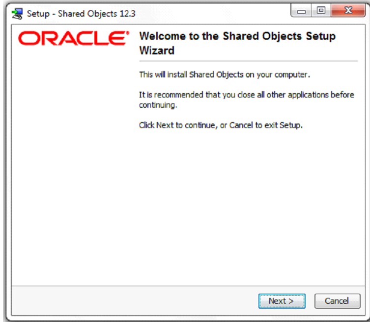Image represents welcome screen for shared object setup wizard.