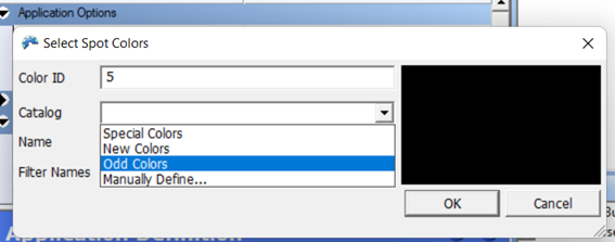 Selecting the Color catalog in Studio