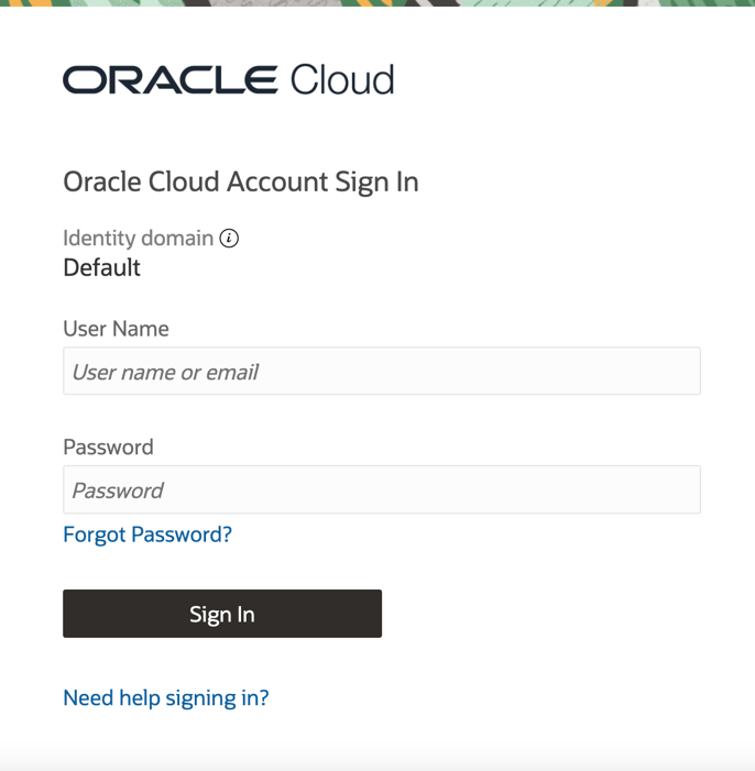 Login window
