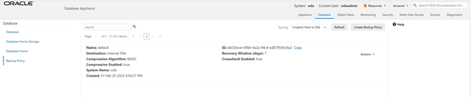 バックアップ・ポリシーの作成 バックアップ・ポリシーの作成