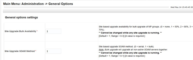 Auto Site Upgrade General Options Auto Site Upgrade General Options
