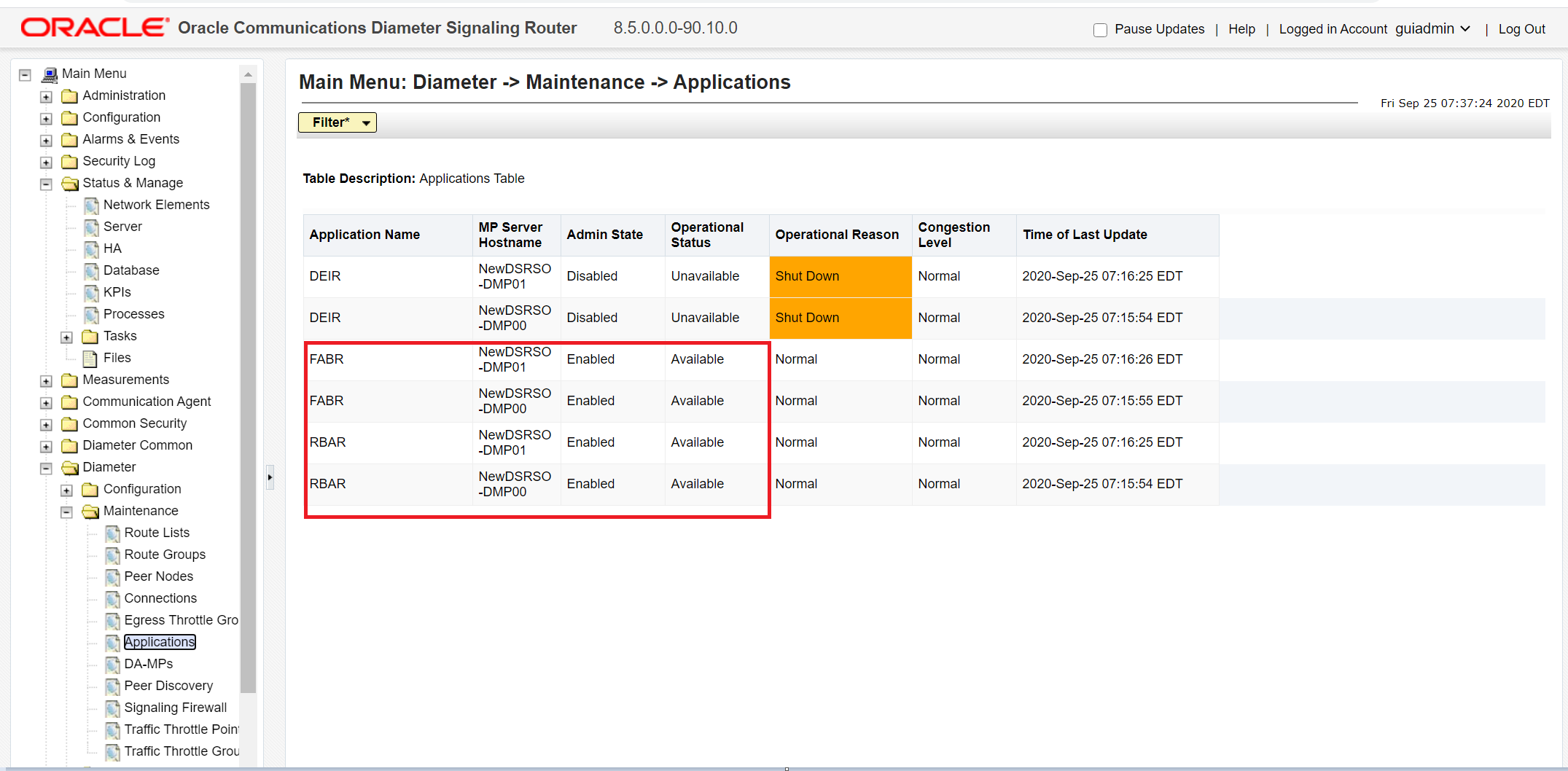 RBAR and FABR Enabled
