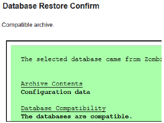 Database reconfirm