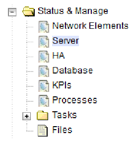 status and manage server