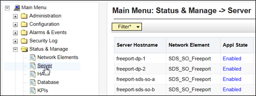 Main Menu - Server