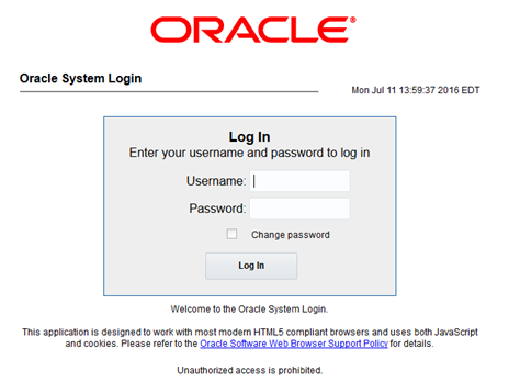 Oracle System Login